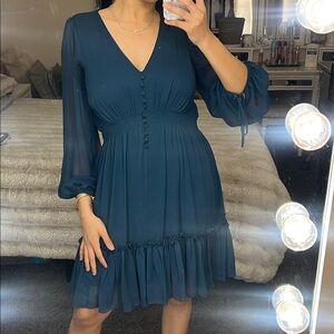 Taylor Blue Long Sleeve V-Neck Sundress size 10 used in good condition